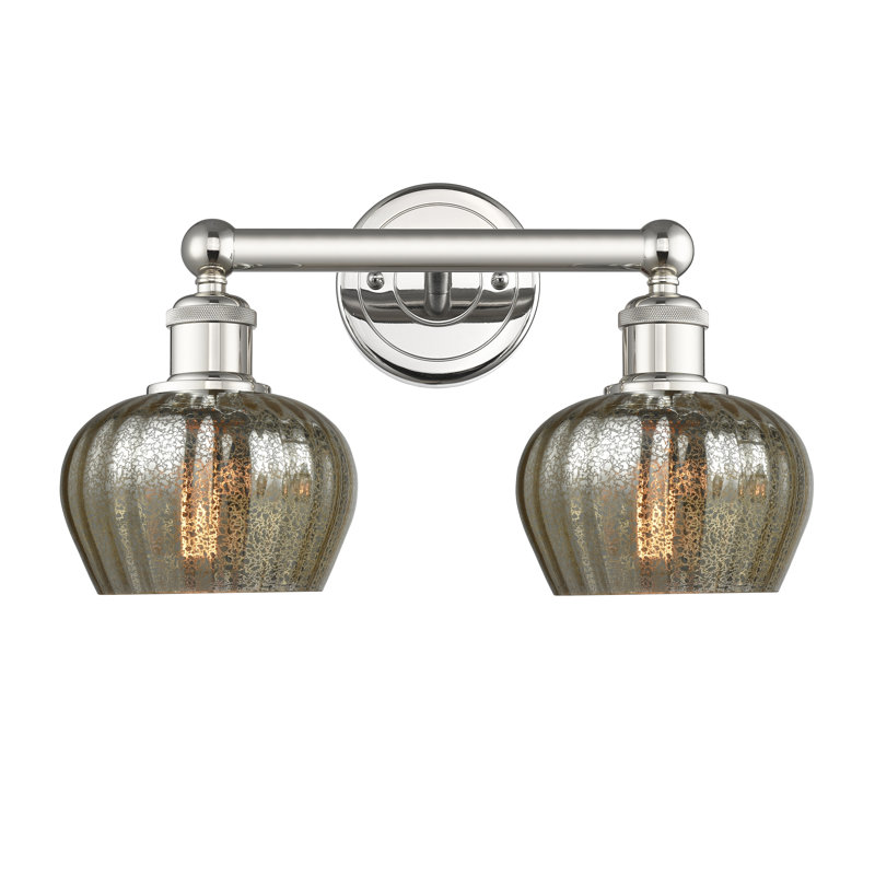 Éclairage pour meuble-lavabo à 2 lumières, Mercurisé, Nickel poli