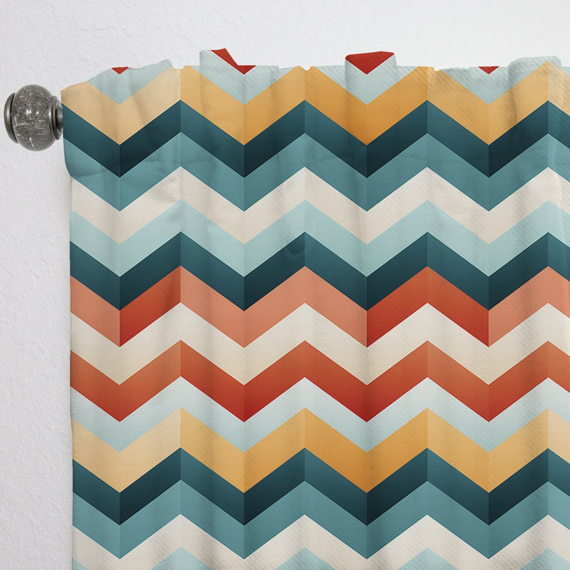 Scandinavian Grace Chevron Motif I - Rideau à chevrons - Rideau à chevrons obscurcissant - 1 panneaux, L 52 po x L 95 po