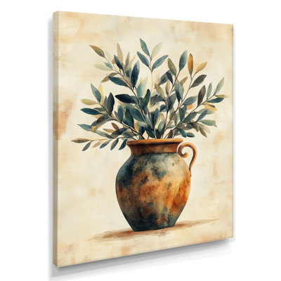 Olive, toile, art mural urne antique, Michelia