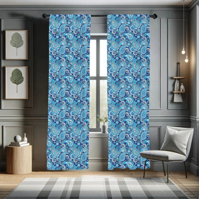Paisley Semi-Sheer Rod Pocket Curtain Panels