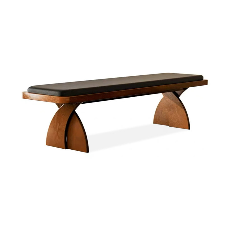 Banc rembourré noir, Brun, Noir