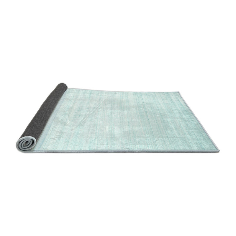 Tapis bleu ciel contemporain, Rond 5 pi