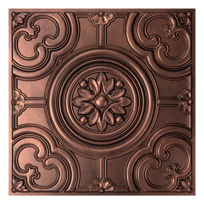 Paquet de 12 tuiles de plafond de 24 po x 24 po, panneaux de plafond à coller 3D en PVC (48 pieds carrés / caisse)