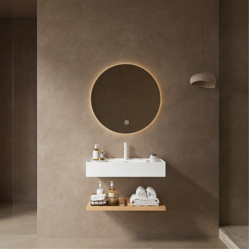 Meuble-lavabo élégant avec lavabo en acrylique de qualité supérieure et rangement spacieux