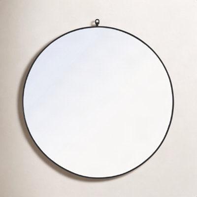 Cassie Metal/Manufactured Wood Round Wall Mirror