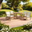 Ensemble de salle à manger de patio en bois d'acacia durable, finition teck clair pour des espaces extérieurs élégants