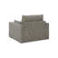 Fauteuil Yezi, 2 coussins, polyester gris granit, coussins réversibles