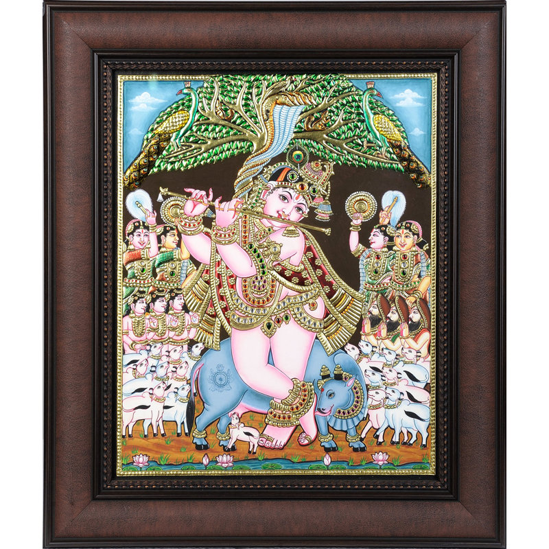Oeuvre de Murali Krishna Tanjore | Tanjore, peinture avec cadre