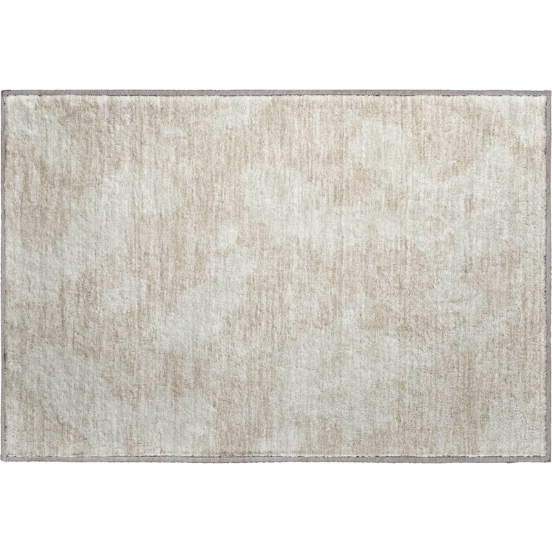 Premium Machine Washable Prisco Beige Rug, Rectangle 1'8" x 2'6"