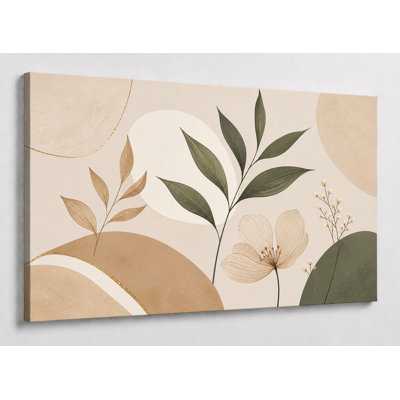 Impression sur toile 24 x 36 pouces, grand, minimaliste, botanique, abstrait, feuille, fleur pour le salon, chambre à coucher, décor neutre moderne, prêt à accrocher