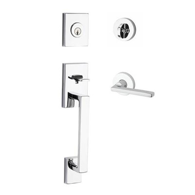 La Jolla Handleset with Deadbolt and Door Lever and Rosette