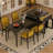 American Retro Solid Wood Black Dining Table