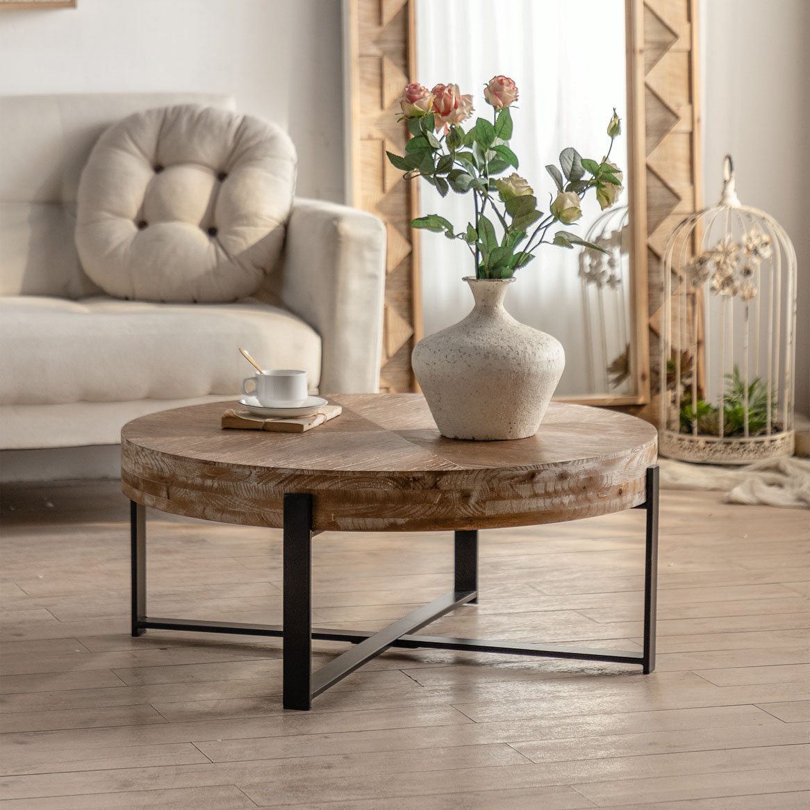 Union Rustic Kontney Solid Wood Top Coffee Table | Wayfair