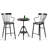 Makarama 2 - Person Walnut Solid Wood Top Three Leg Dining Set