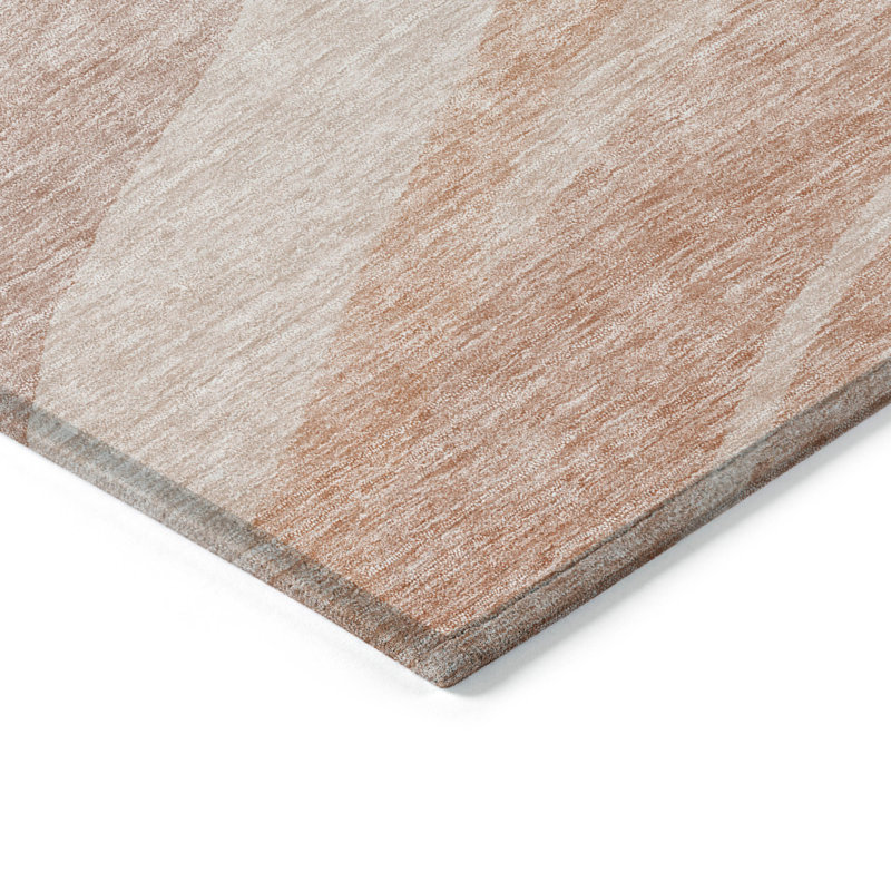 Machine Washable Indoor/Outdoor Chayden ACN1099 Salmon Rug, Rectangle 1'8" x 2'6"