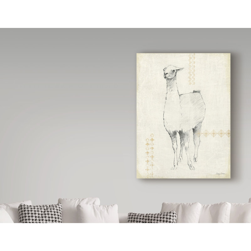 « llama land xii », art sur toile, H 19 po x l 14 po x P 2 po