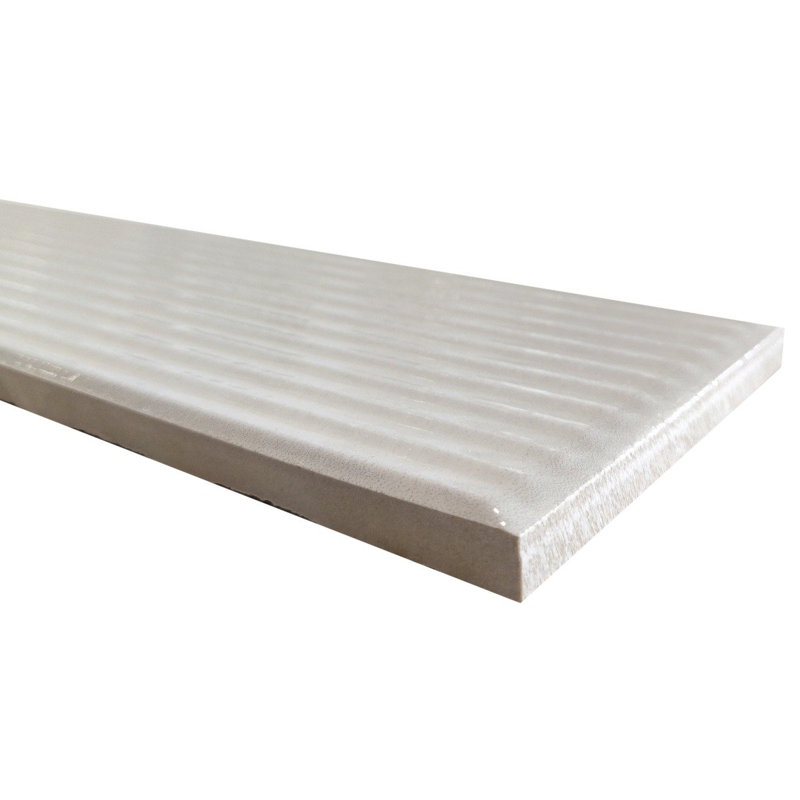 Stacy Garcia Olimar Grooved 4" x 16" Polished Porcelain Subway Wall Tile (7.74 Sq. Ft. / Case), Bianco