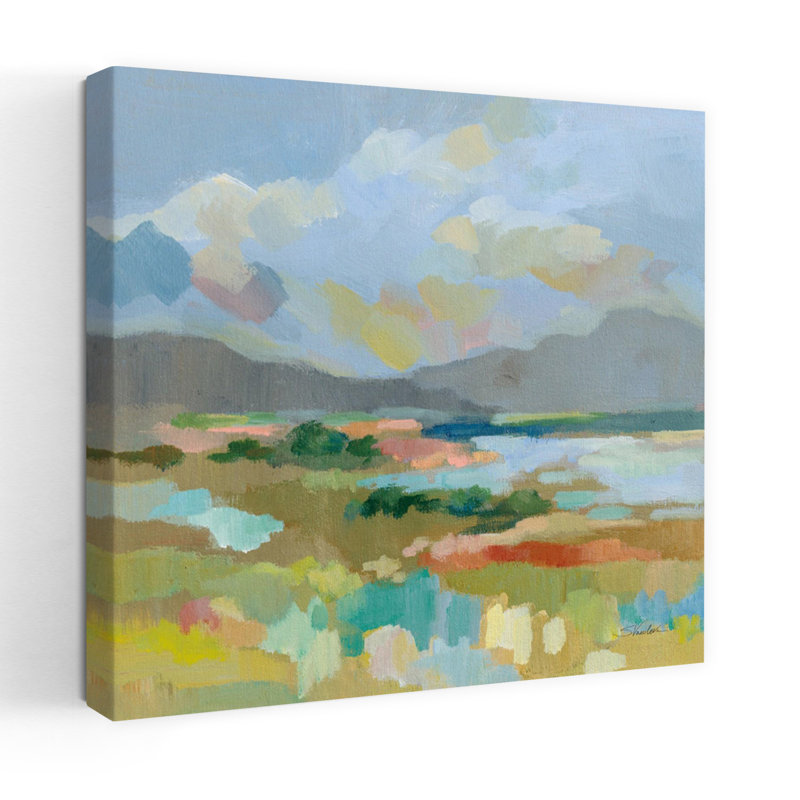 Soleil contemporain avec art bleu-brun, H 18 po x l 18 po
