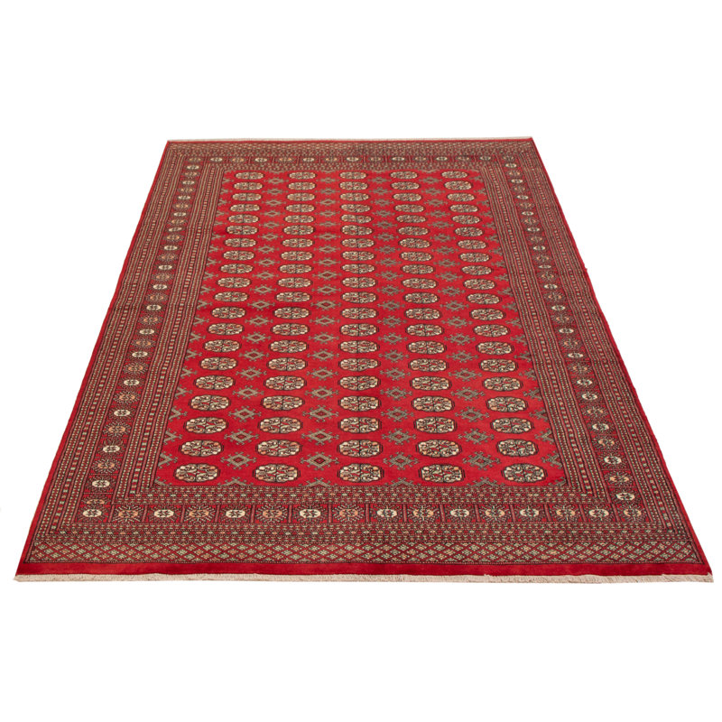 Tapis rouge 6 pi 7 po x 9 pi 9 po Finha Peshawar Bokhara