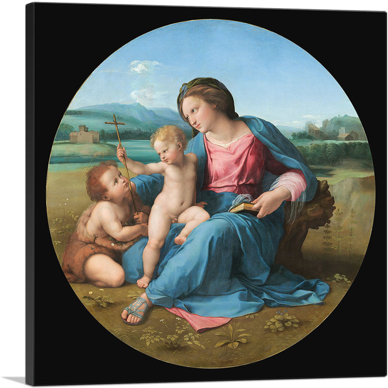 «The Alba Madonna 1510» par Raphael, reproduction d'art sur toile tendue, H 18 po x l 18 po x 1,5 po