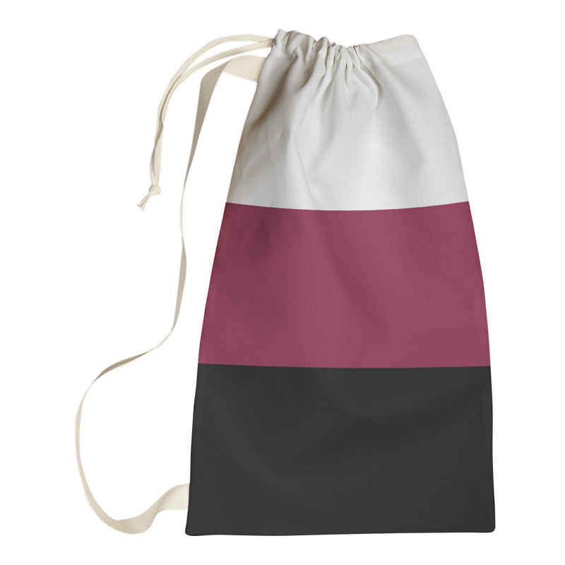 Fabric Laundry Bag with Handles, Small (29" H x 18" W x 1.5" D), Pittsburgh White/Maroon/Black