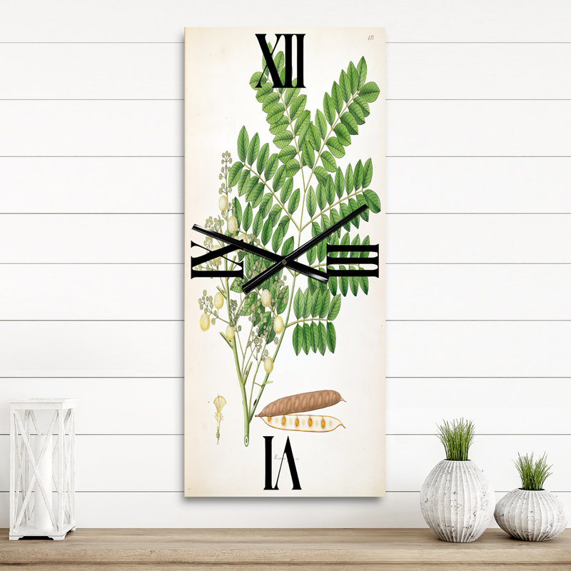 Horloge murale rétro Vintage Botanicals VII, Grand