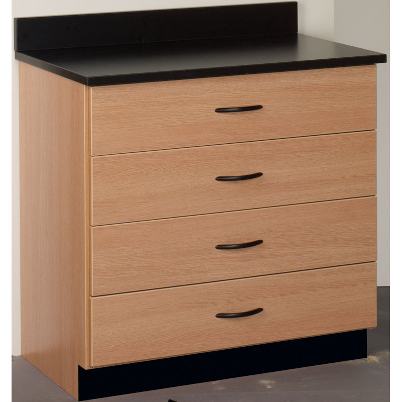 Armoire de classe à 4 compartiments Science, Chêne moyen