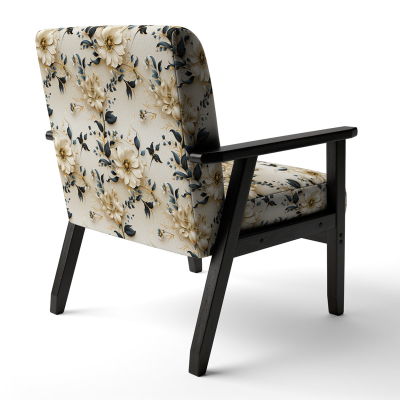 Chaise d'appoint florale Cobalt, Motif fusion bohème-victorienne XIII