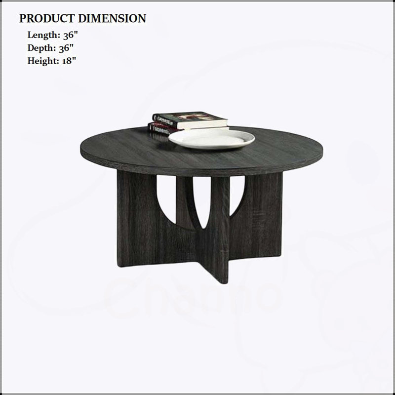 Ensemble de tables 3 pièces de style contemporain avec tables basses et tables de bout rondes, base arquée pour intérieurs modernes