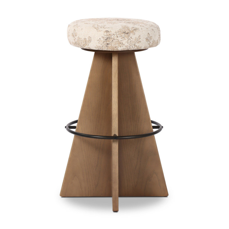 Damon Swivel Stool-Sapphire Khaki-Counter, Counter Stool (27.75" Seat Height), Fallingbrook Natural Floral, Brown