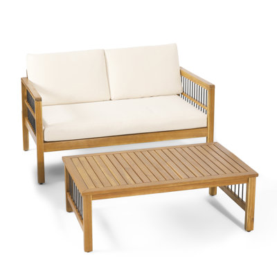 Alderamin Acacia 2 - Person Patio Conversation Set with Cushions