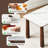 Mid-Century Modern Rectangular Dining Table, 63 Inch White Sintered Stone Top with Walnut Frame