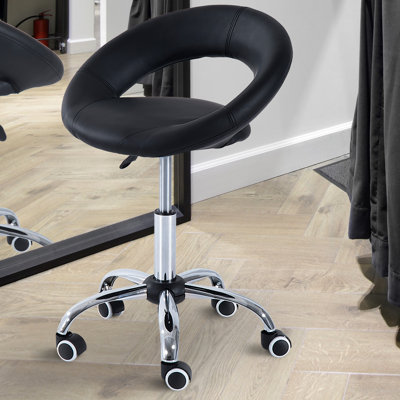 Chaise roulante confortable avec hauteur réglable, 5 roulettes, noir pour coussin de mousse