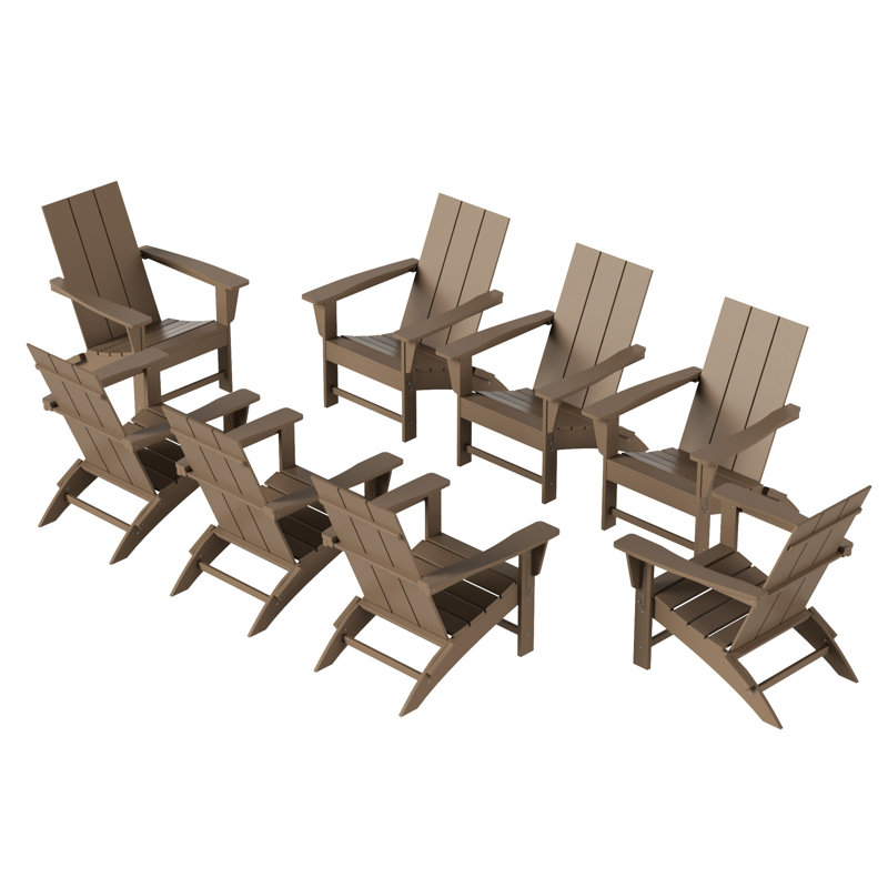 Joubert Foldable Outdoor Adirondack Set, Brown