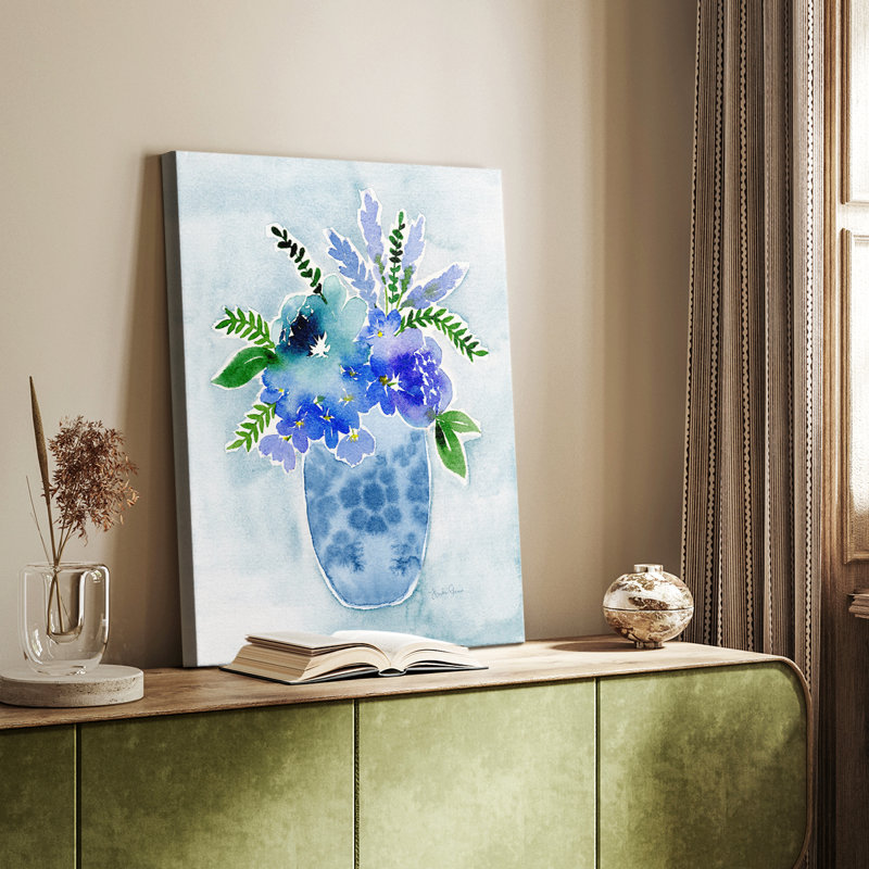 Bouquet bleu I - galerie Cavas sur mesure, H 18 po x l 12 po