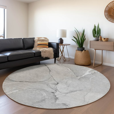 Tapis gris lavable à la machine de qualité supérieure 8 pi x 10 pi Cerrito AMF510