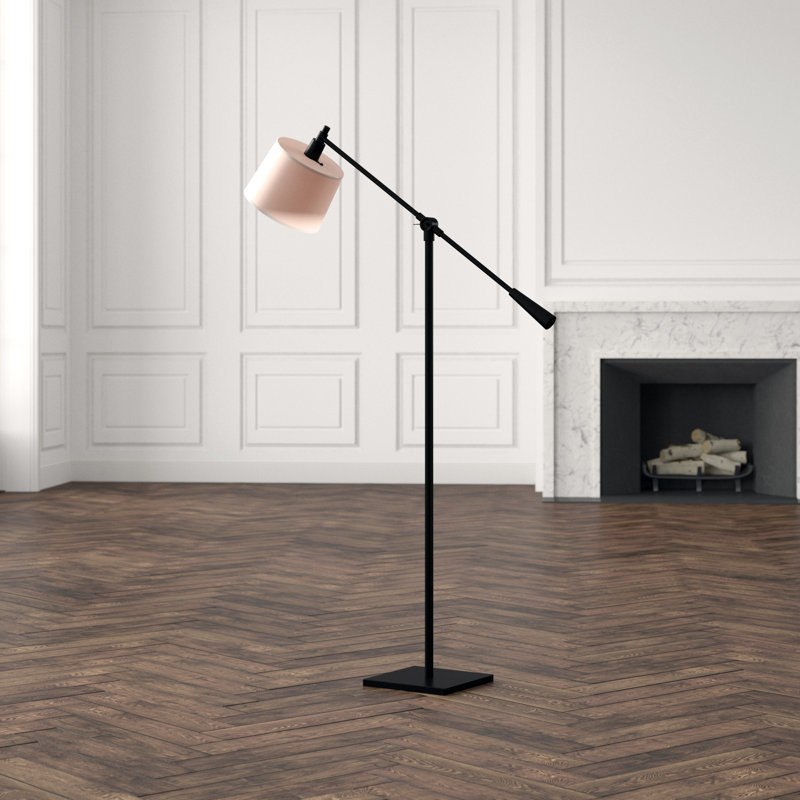 Real Simple Task Floor Lamp, Snowflake, Matte Black Powder Coat