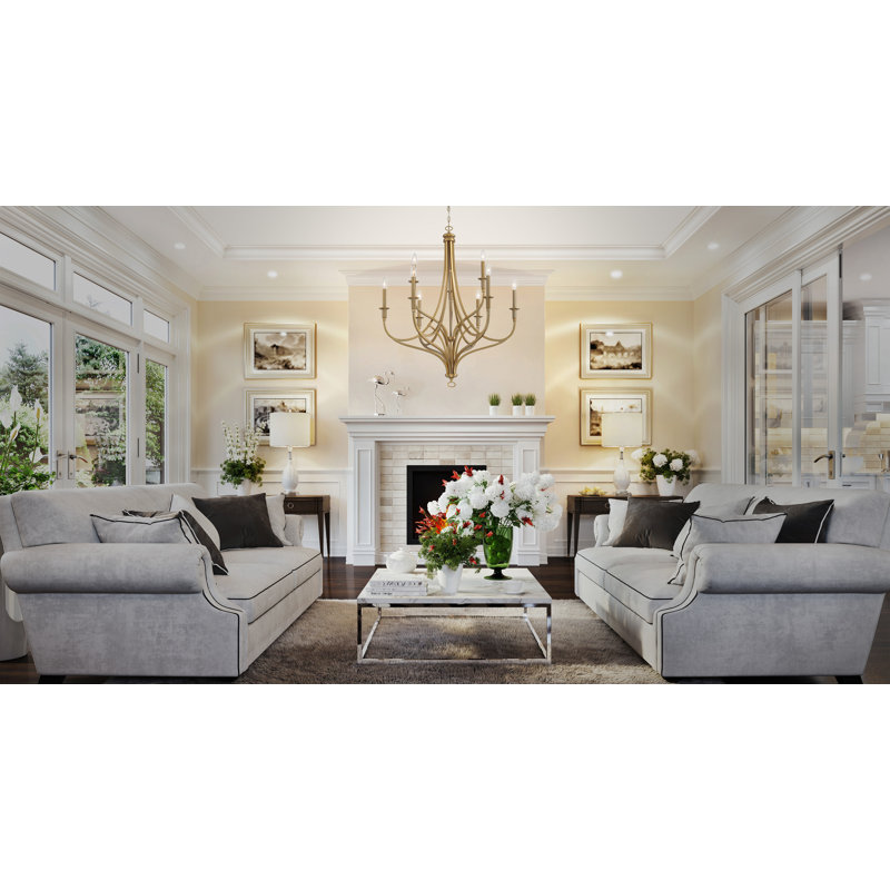 Rosdorf Park Sima Brushed Honey Gold Finish Chandelier