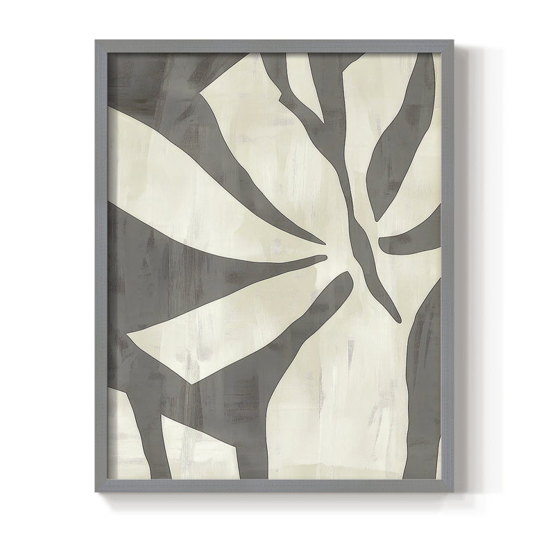 Abstrait, impression encadrée - prêt à accrocher, Gris, H 14 po x l 11 po