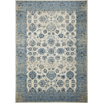 Ceana Oriental Machine Woven Polypropylene Area Rug in Ivory/Blue/Cream -  Darby Home Co, B7C271C104AD45D39379E6142FF53B21