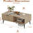 2-Tiers Coffee Table, 41.34''L Farmhouse Coffee Tables With Storage And Sliding Wave Pattern Door-633993629