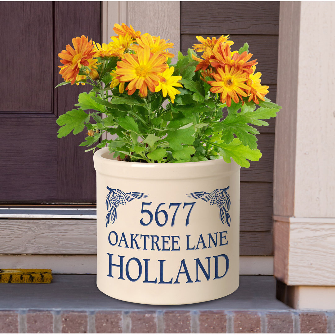 Woodham Personalized Pinecone Ceramic Pot Planter August Grove® 
