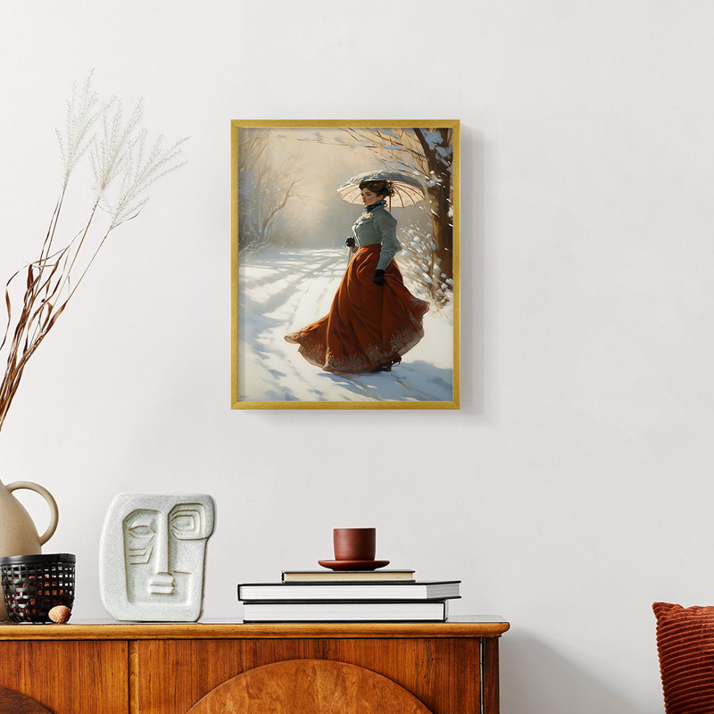 WOMEN-CDXIX - Reproduction d'art encadrée de qualité supérieure - prête à être accrochée, Or, H 14 po x l 11 po