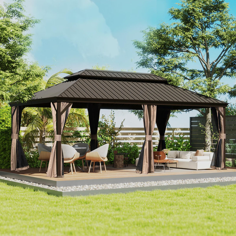 La durabilité dans la conception en aluminium et le pavillon de jardin en acier se détend dans la cour