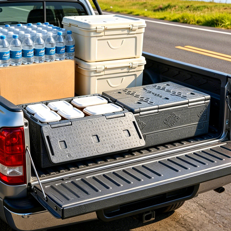 Chauffe-aliments pliable et isolant, transporteur thermique non électrique de 40 pte, boîte chaude EPP légère et à haute rigidité, pour livraison, transport, traiteur, barbecue, garde au chaud / froid pendant 4 heures (gris)