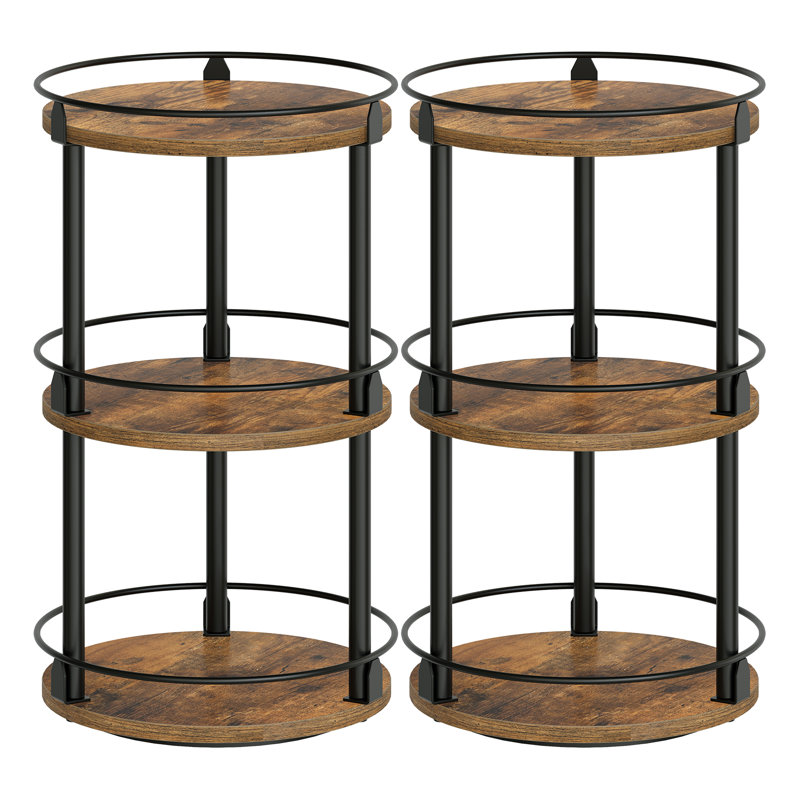 Organisateur Lazy Susan, étagère à épices rotative à 3 niveaux, organisateur de plateau tournant pour armoire pour comptoir de cuisine
