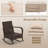 3PCS Outdoor Rocking Set Rattan Rocker Chairs w/ Tempered Glass Coffee Table Wicker Rocker Set-1570623713