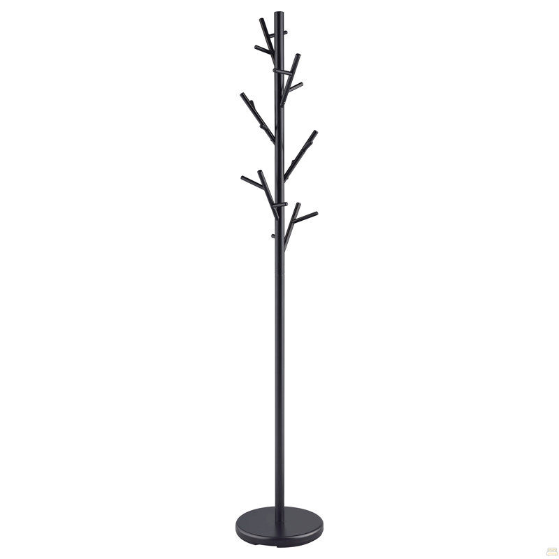 Black Coat Rack with 18 Hooks