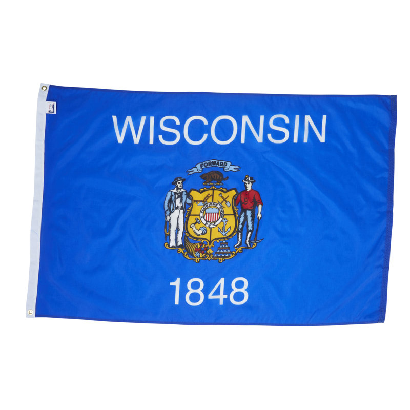 Drapeau de maison State, Wisconsin, H 36 po x l 60 po, Nylon