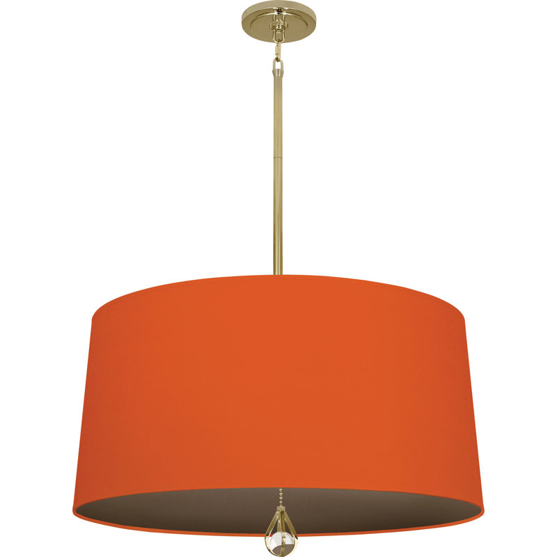 Custis 3 - Light Drum Chandelier, William Of Orange/Revolutionary Storm Lining, Modern Brass